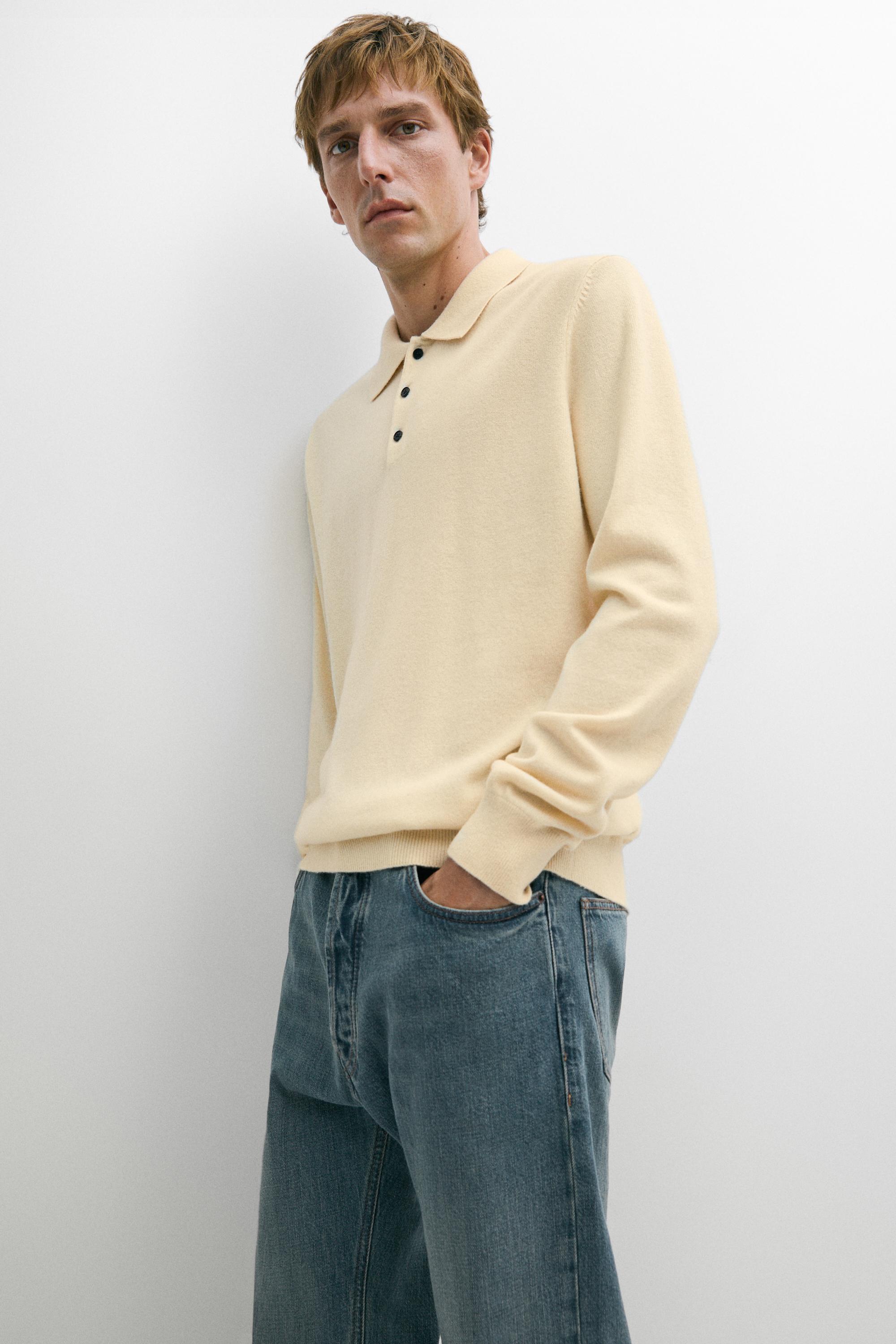 Pull polo en maille 100 % cachemire